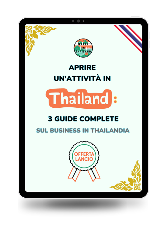 Copertina del bundle con tre guide pratiche per aprire un’attività in Thailandia, conoscere la cultura del lavoro ed evitare gli errori nel fare business.