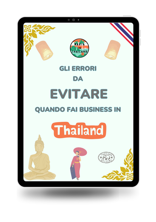 Copertina della guida sugli errori da evitare quando apri un business in Thailandia, con consigli pratici per imprenditori italiani.