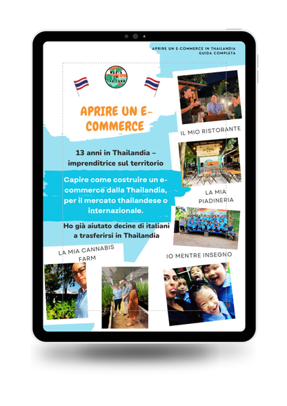 Mockup della guida pratica su come aprire un e-commerce in Thailandia.